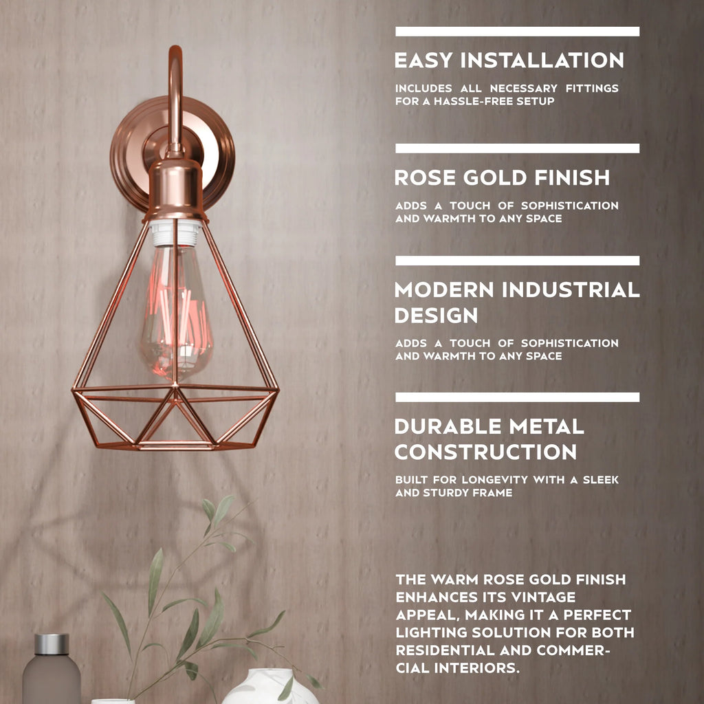 Vintage Wire Cage Wall Sconces Swan Neck Wall Light ~5971