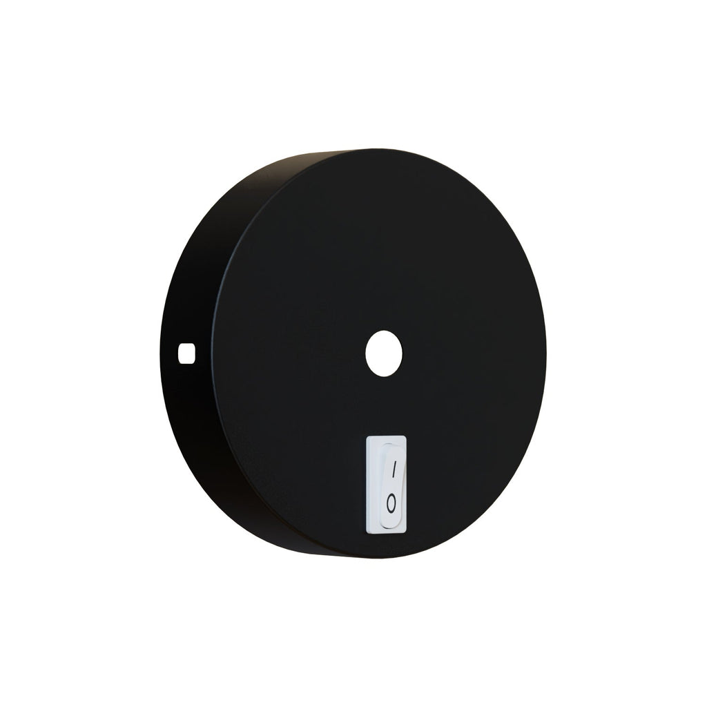 Single Point Drop Metal Ceiling Rose with Integrated Switch for Wall Lights