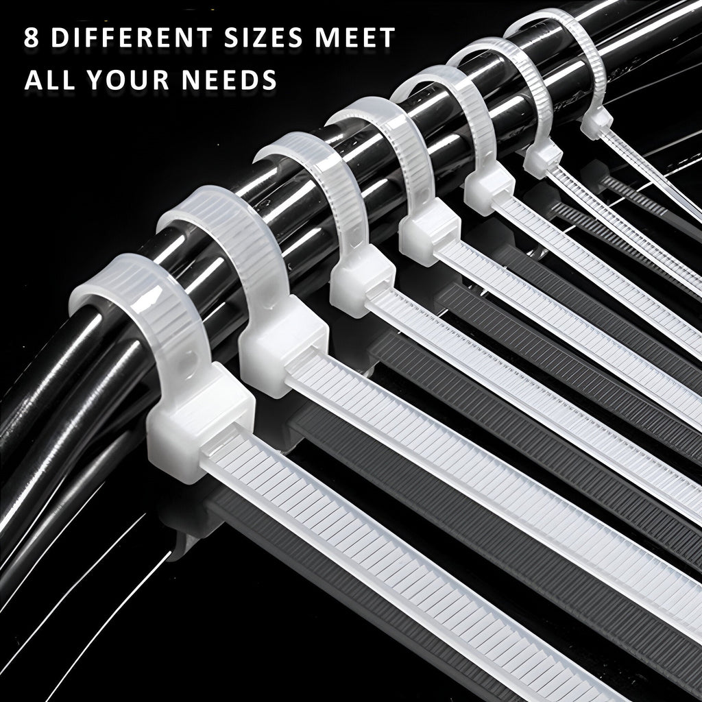 Durable White Nylon Self-Locking Cable Zip Ties for Secure Wire Management