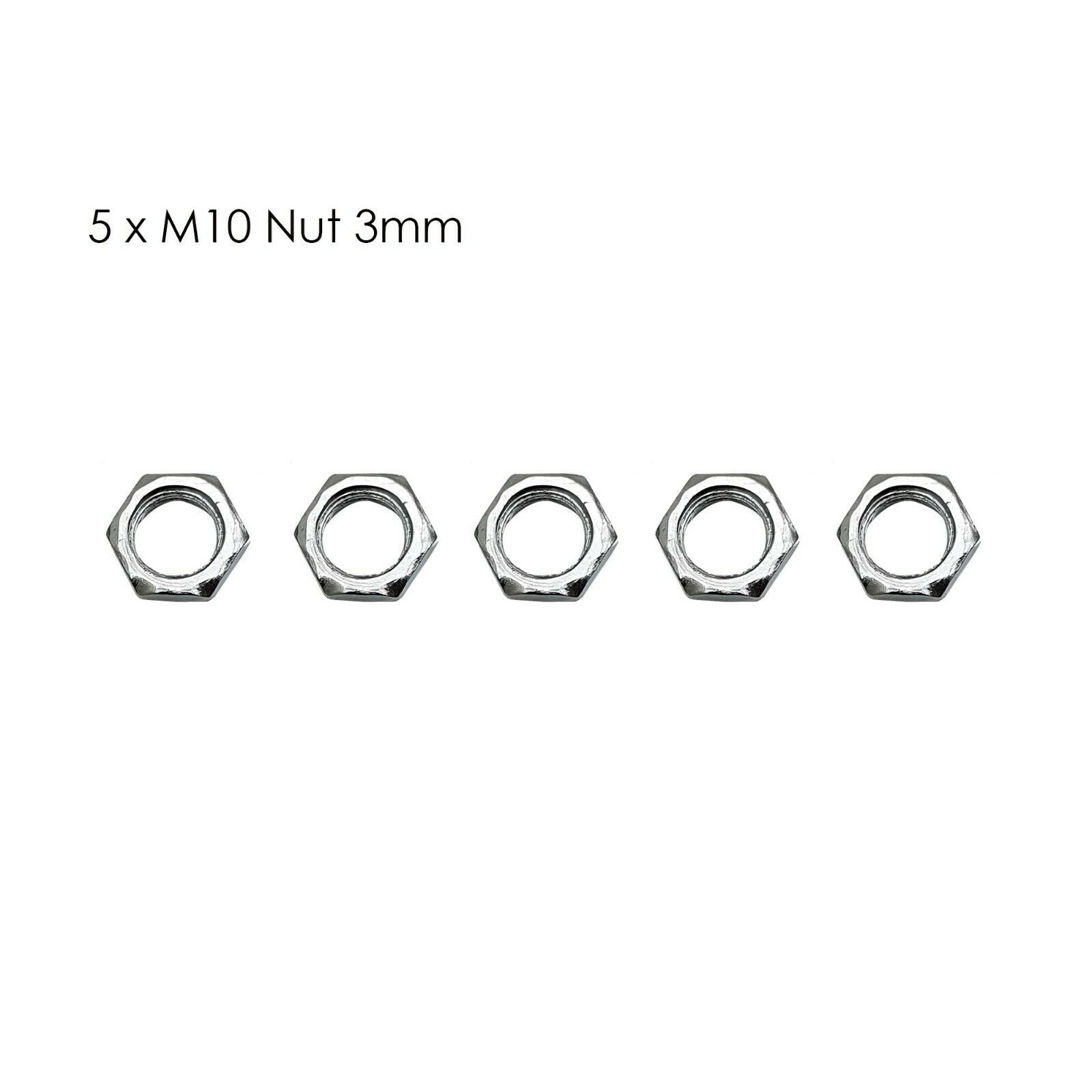 Durable M10 Stainless Steel Nylon Insert Hex Lock Nuts, 1mm Pitch, 5-Pack