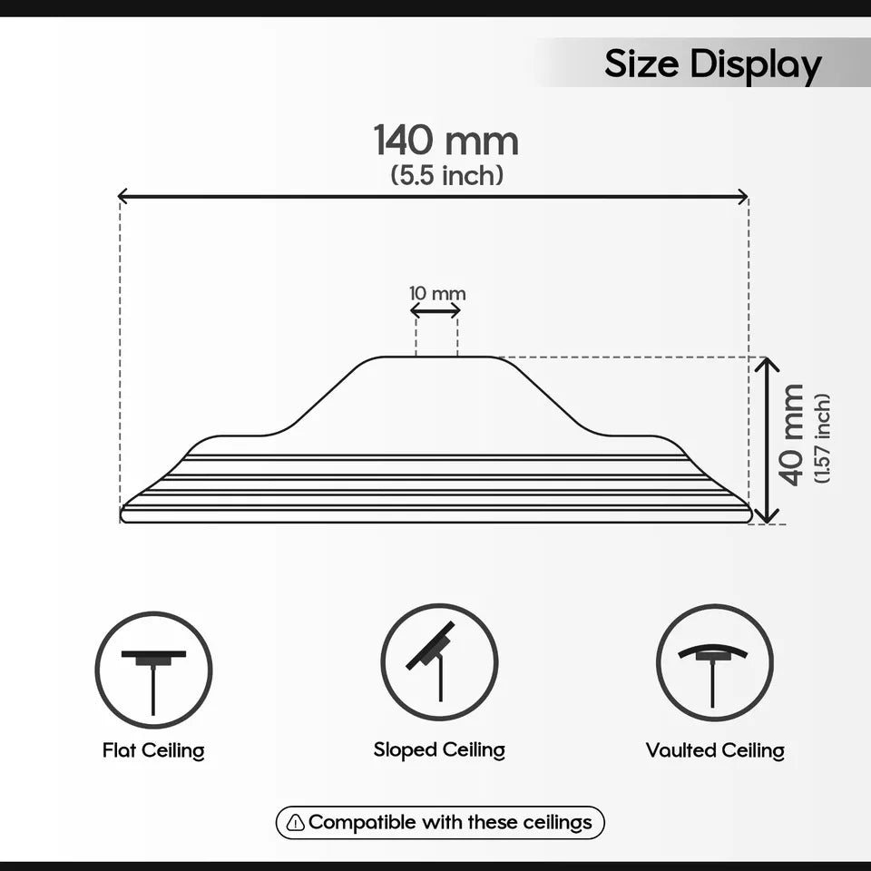 Ceiling Hook Plate Light Fitting Chandelier 140mm ~5822