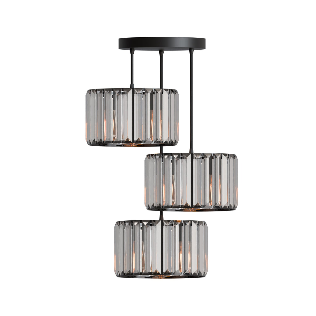 Modern 3-Light Adjustable Crystal Pendant Chandelier for Sophisticated Interiors
