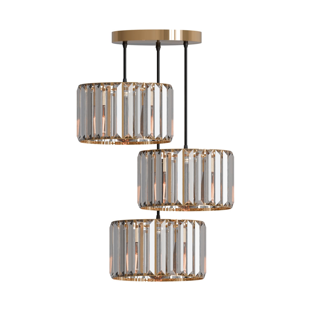 Modern 3-Light Adjustable Crystal Pendant Chandelier for Sophisticated Interiors
