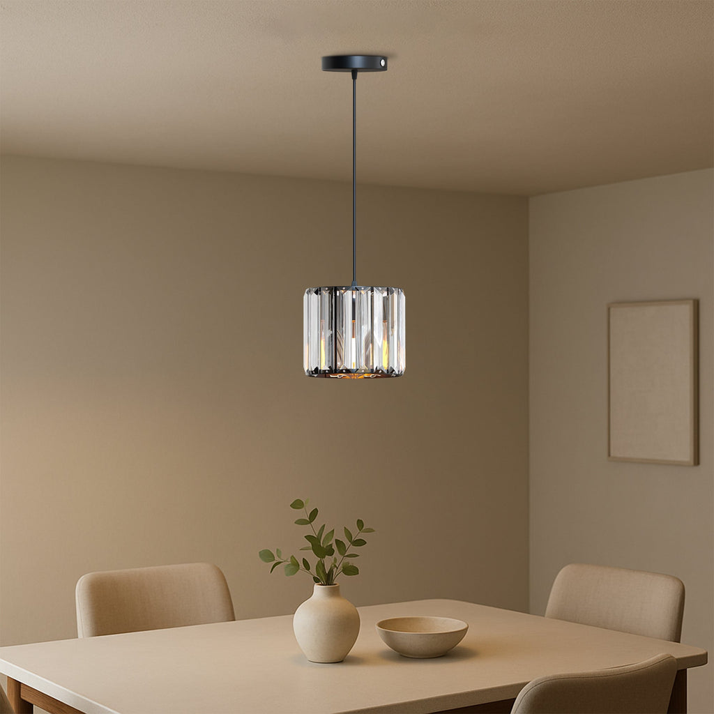 Modern Crystal Glass Shade Pendant Light E27 Ceiling Hanging Lamp Fixture