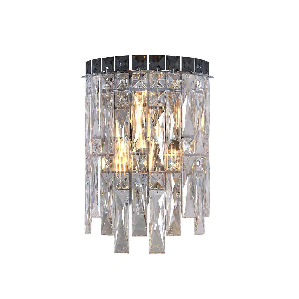 Modern Crystal Wall Sconce Light, E14 Compatible, Chrome/Gold Finish, Luxurious Home Lighting