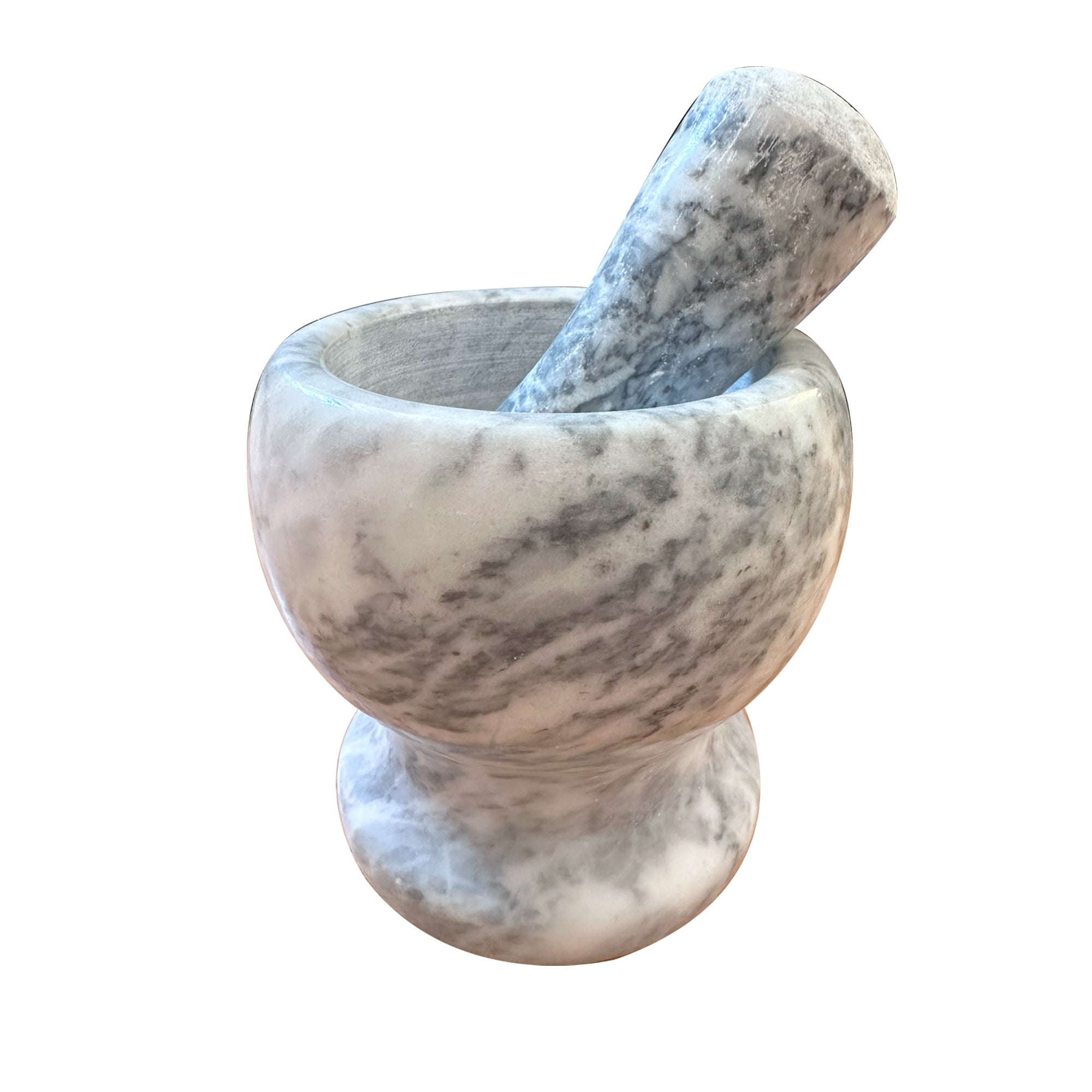 Elegant Natural Marble Mortar and Pestle Set for Herbs, Spices, and Garlic Grinding