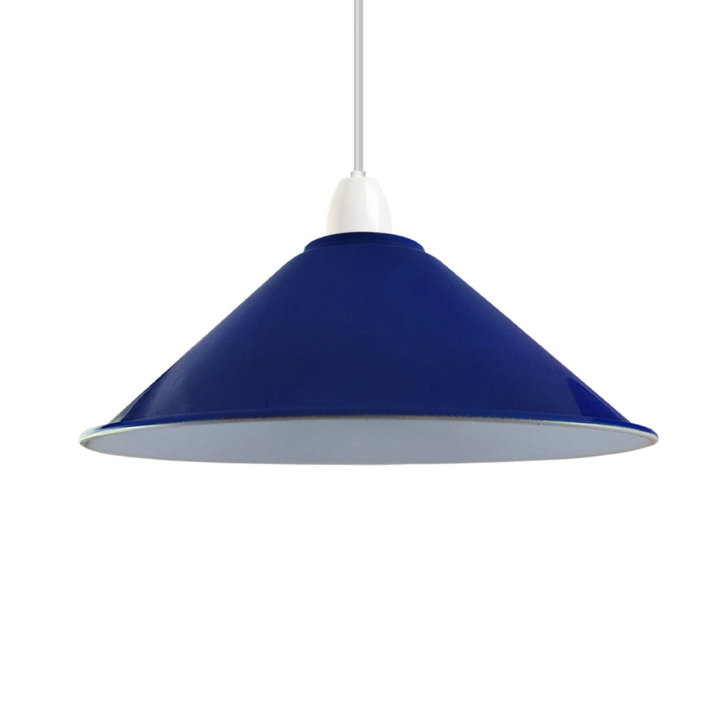 Vintage Easy Fit Metal Cone Ceiling Lampshade - Retro Home Lighting Accent