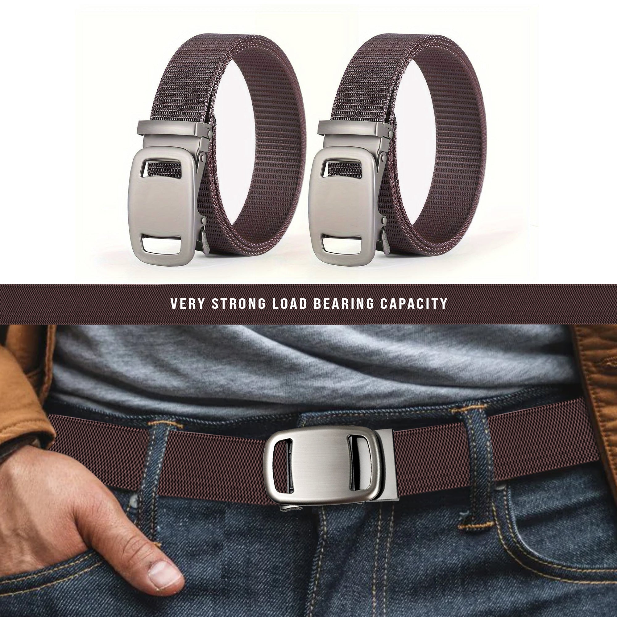 Unisex Automatic Lock Buckle Military Nylon Canvas Tactical Belt