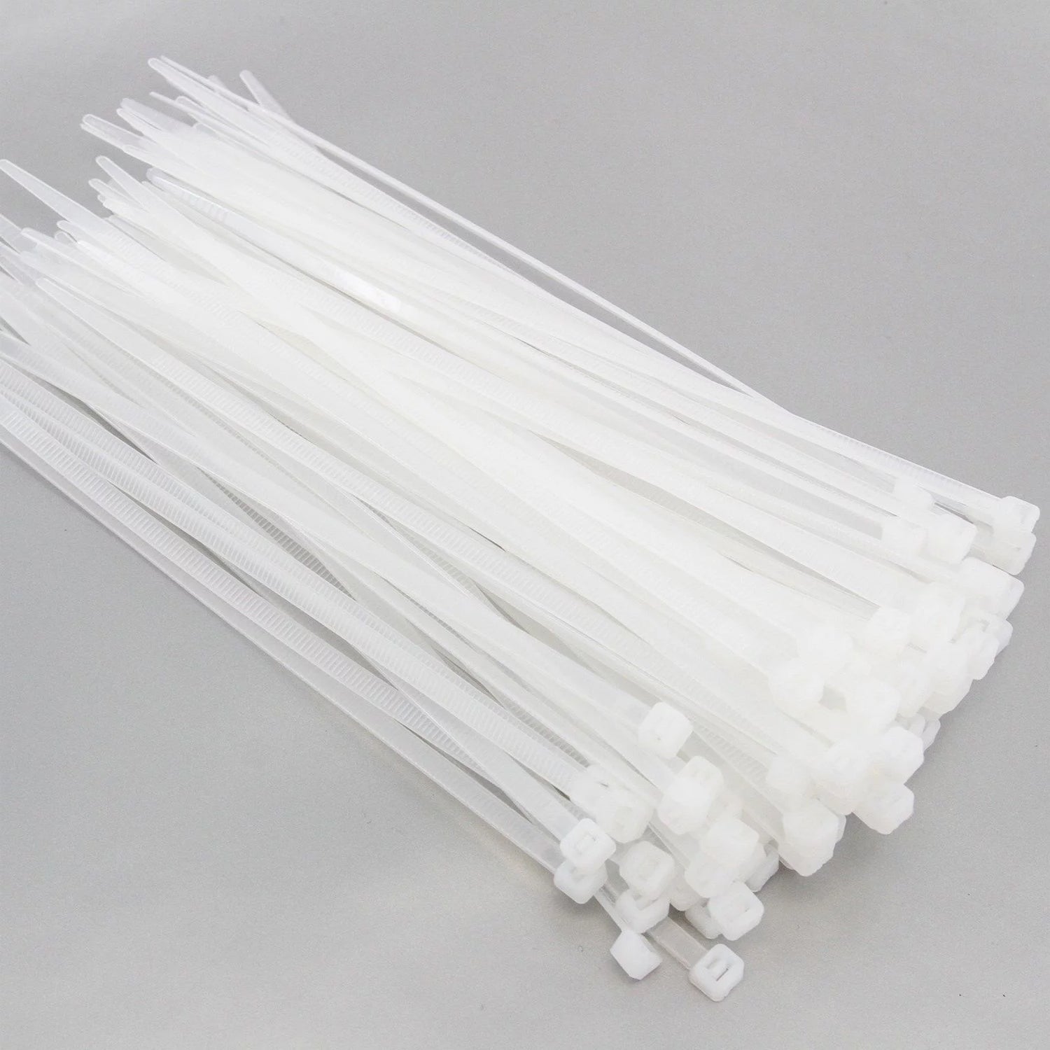 100 Pack Heavy Duty White Nylon Self-Locking Cable Ties