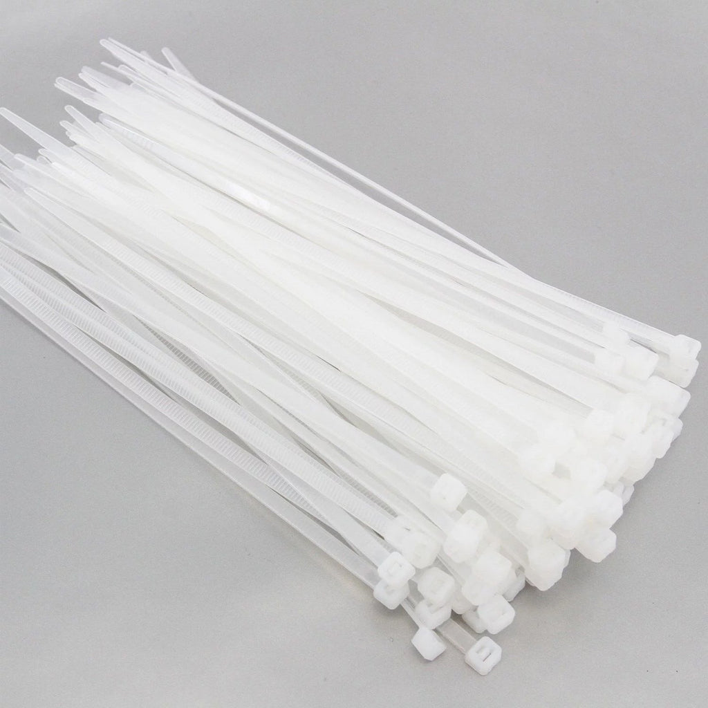 Durable White Nylon Self-Locking Cable Zip Ties for Secure Wire Management