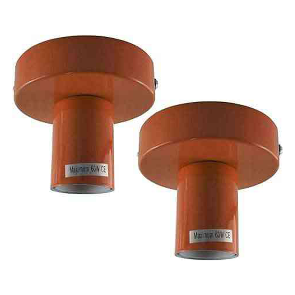 Vintage Industrial Flush Mount Ceiling Light Fixture - E27 Lamp Holder (2-Pack)