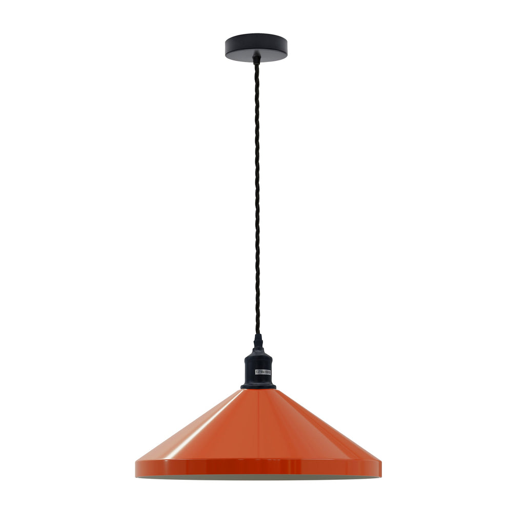 Modern Industrial Metal Cone Pendant Light with Adjustable Hanging Cable