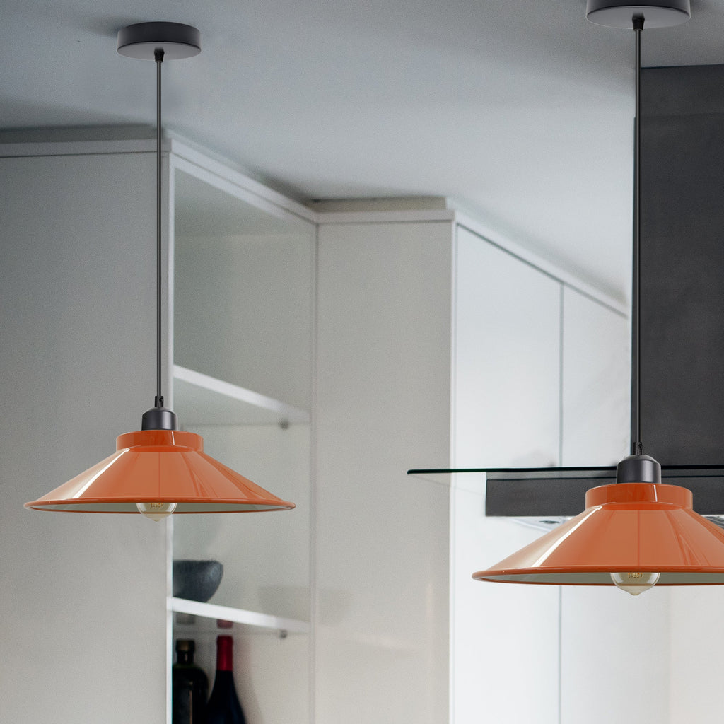 Adjustable Vintage Metal Single Head Hanging Pendant Light with E27 Socket