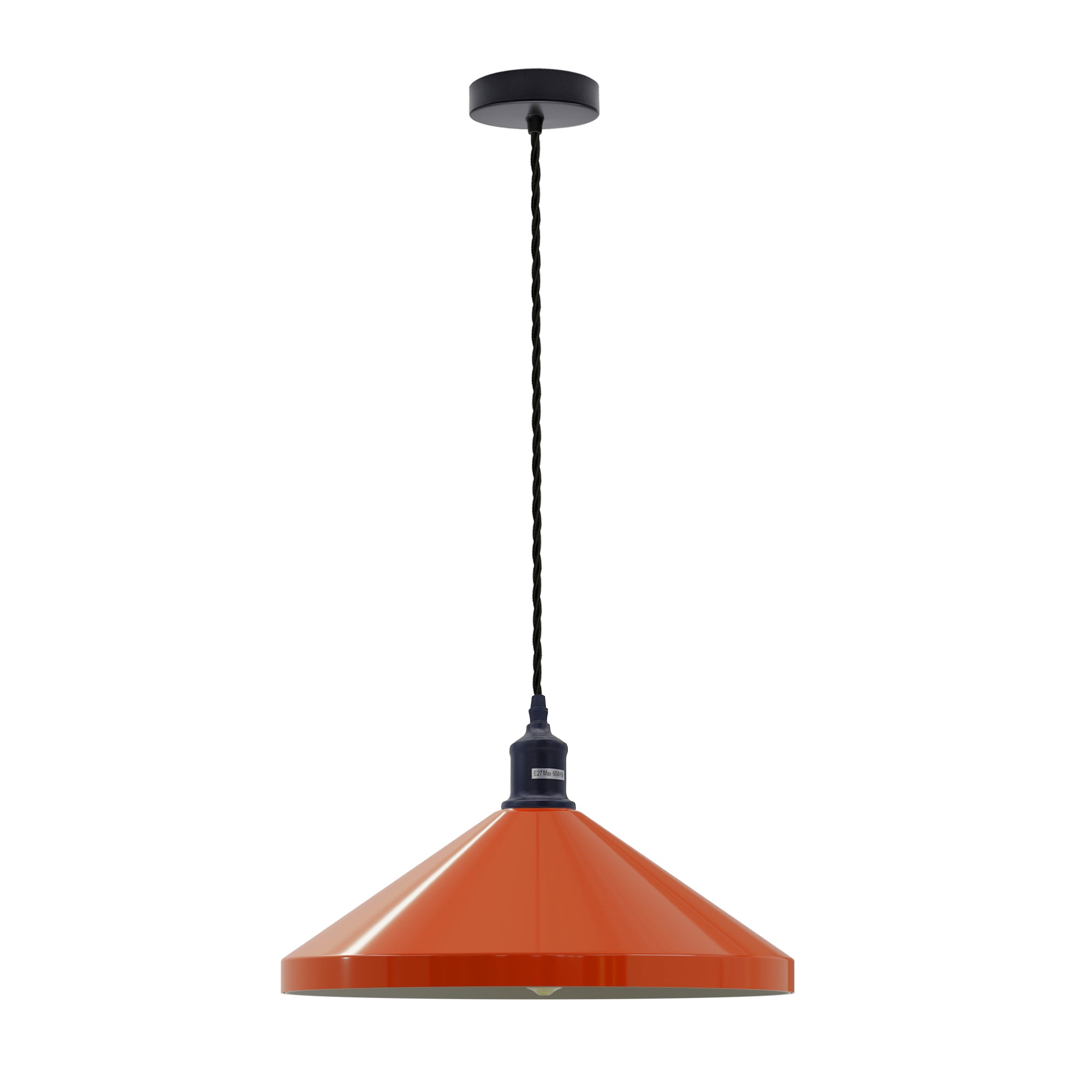 Modern Industrial Metal Cone Pendant Light with Adjustable Hanging Cable