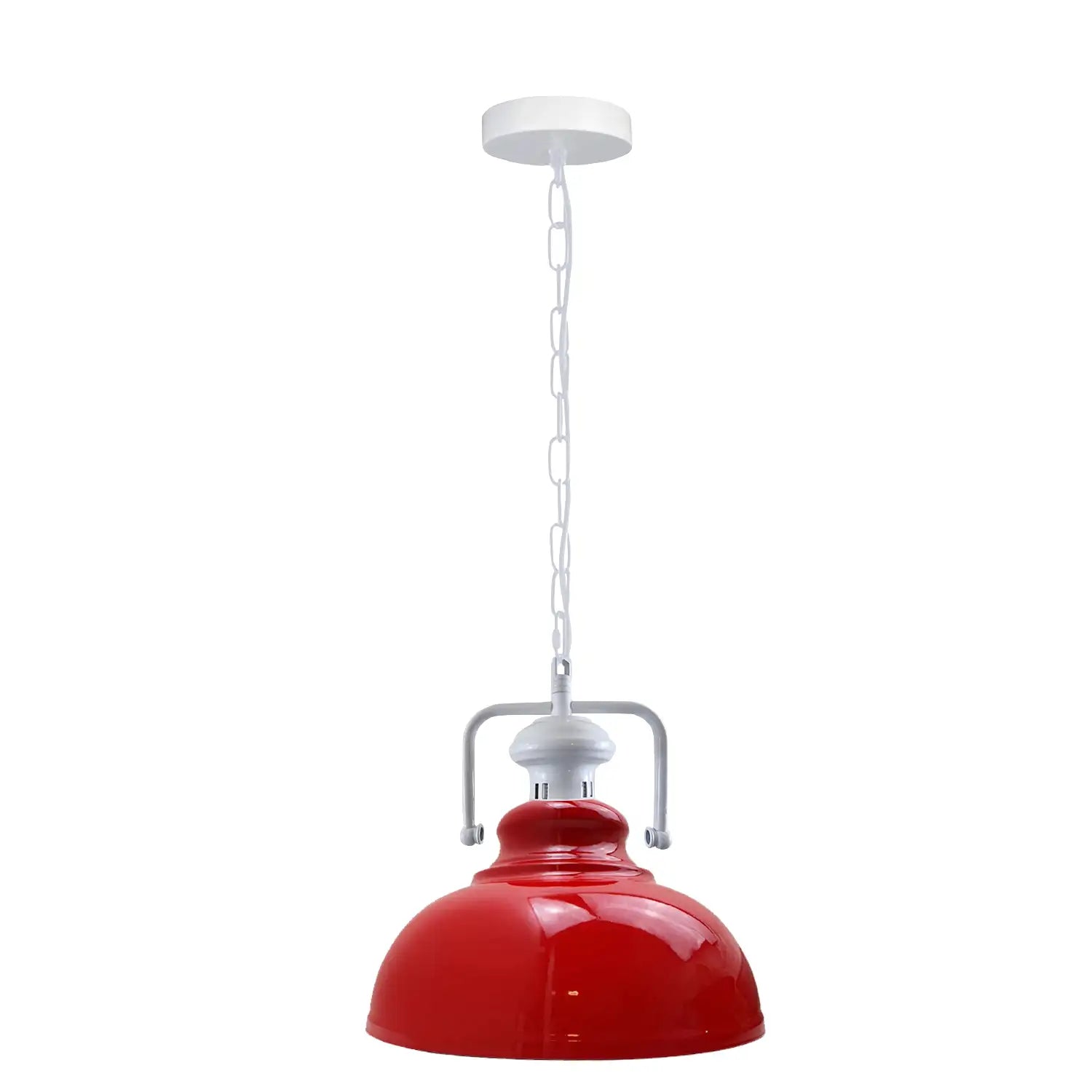 Industrial Barn Style Metal Pendant Light Fixture, Adjustable Chain, Various Colors