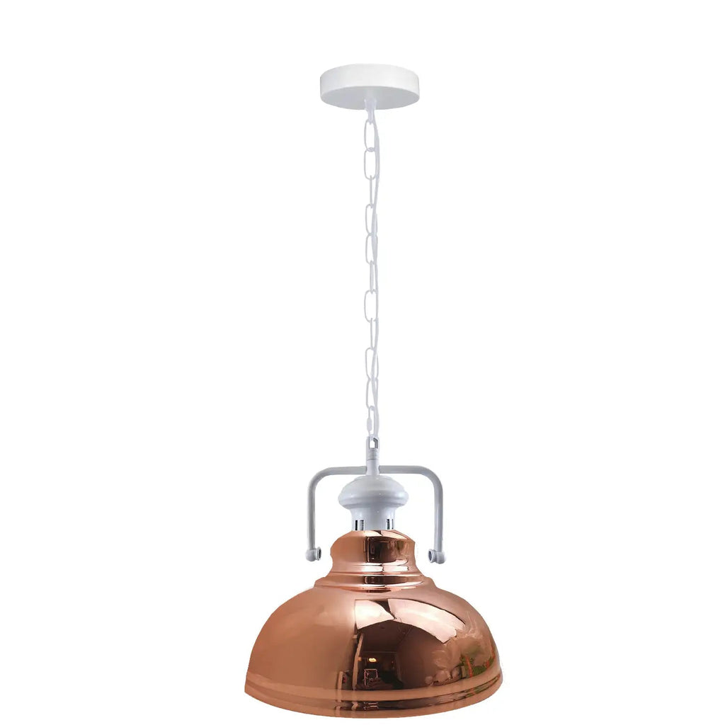 Industrial Barn Style Metal Pendant Light Fixture, Adjustable Chain, Various Colors