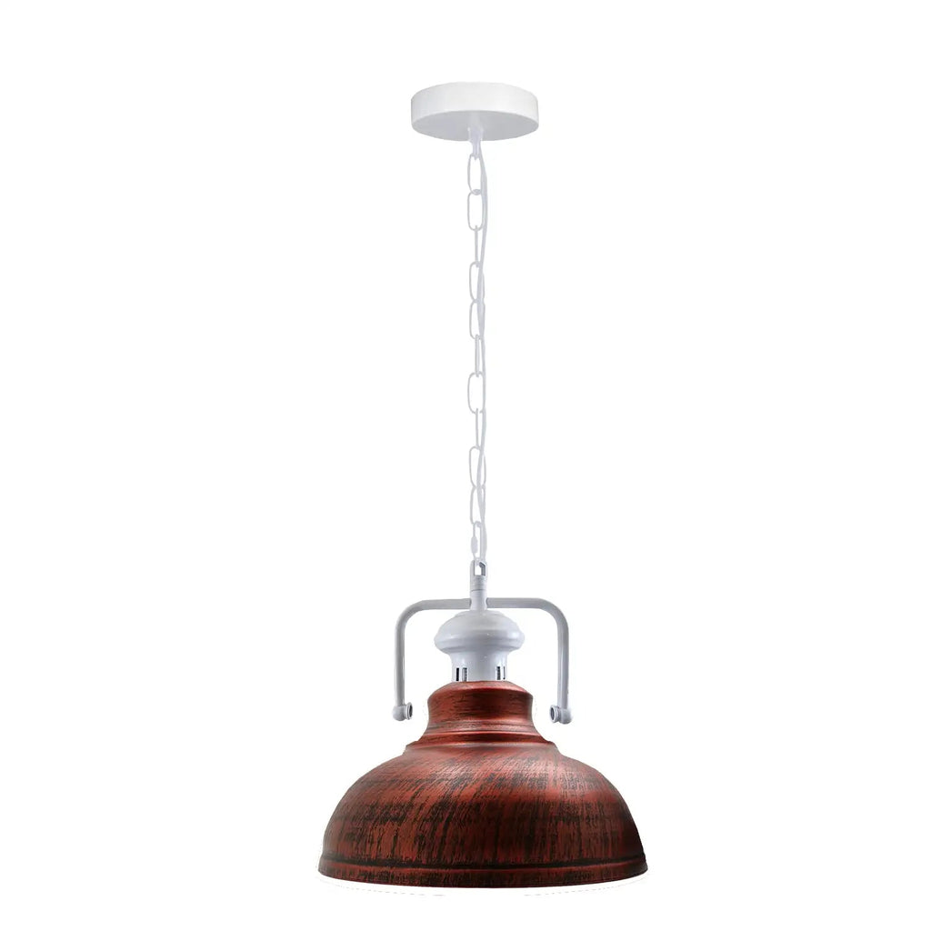 Industrial Barn Style Metal Pendant Light Fixture, Adjustable Chain, Various Colors