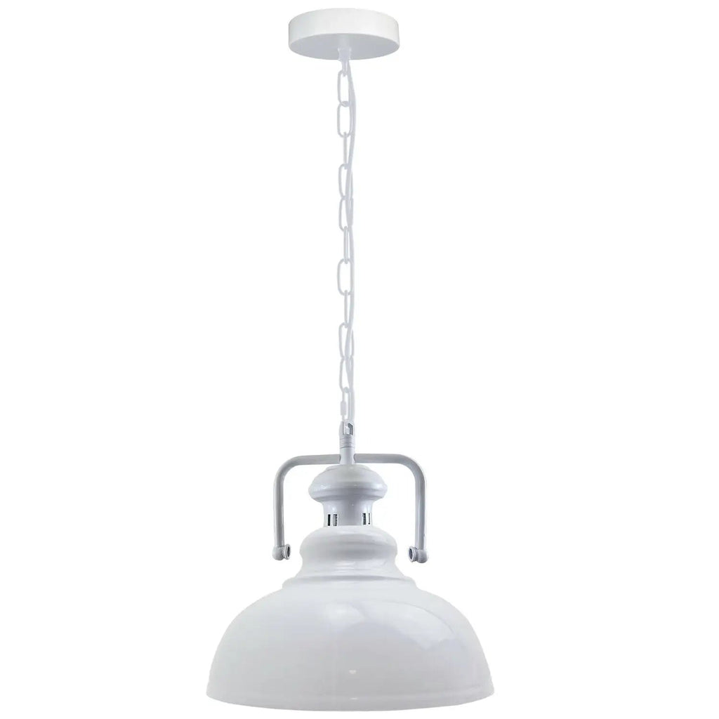 Industrial Barn Style Metal Pendant Light Fixture, Adjustable Chain, Various Colors