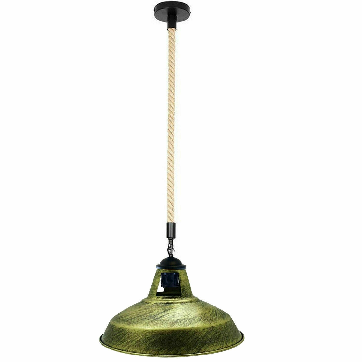 Industrial Vintage Hemp Rope Metal Cage Ceiling Pendant Light