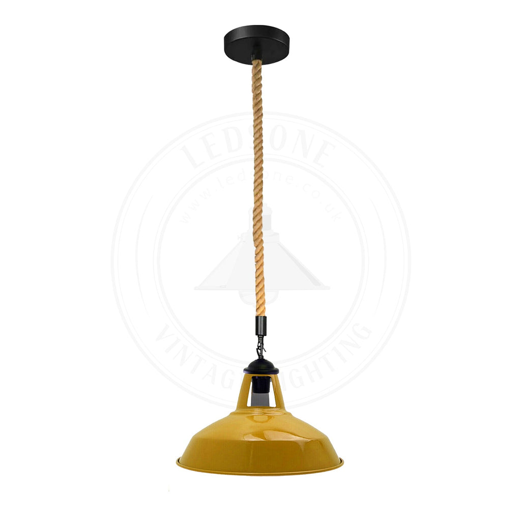 Industrial Vintage Hemp Rope Metal Cage Ceiling Pendant Light