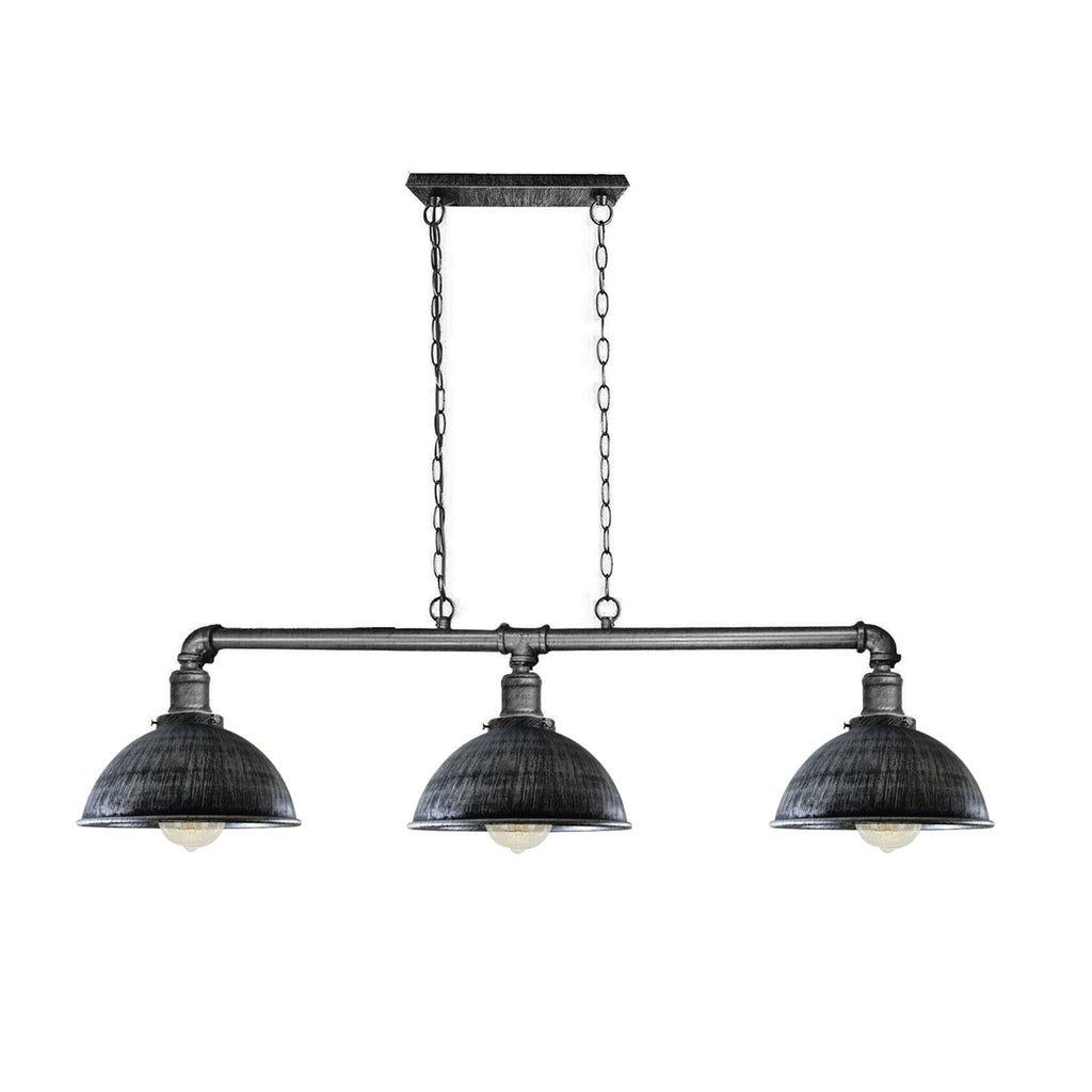Industrial Steampunk Black Metal 3-Way Pipe Pendant Ceiling Light Fixture