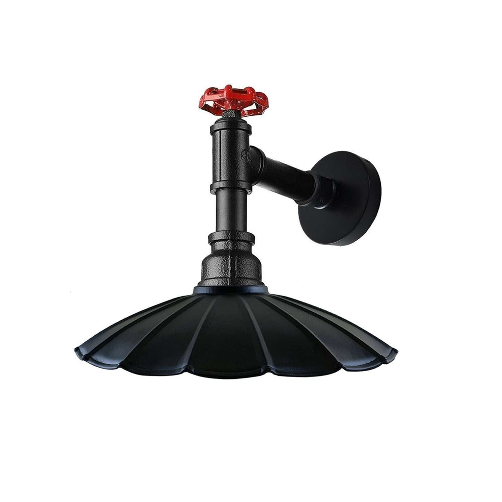 Industrial Retro Pipe Wall Light Fixture, Umbrella Shade, Durable Metal