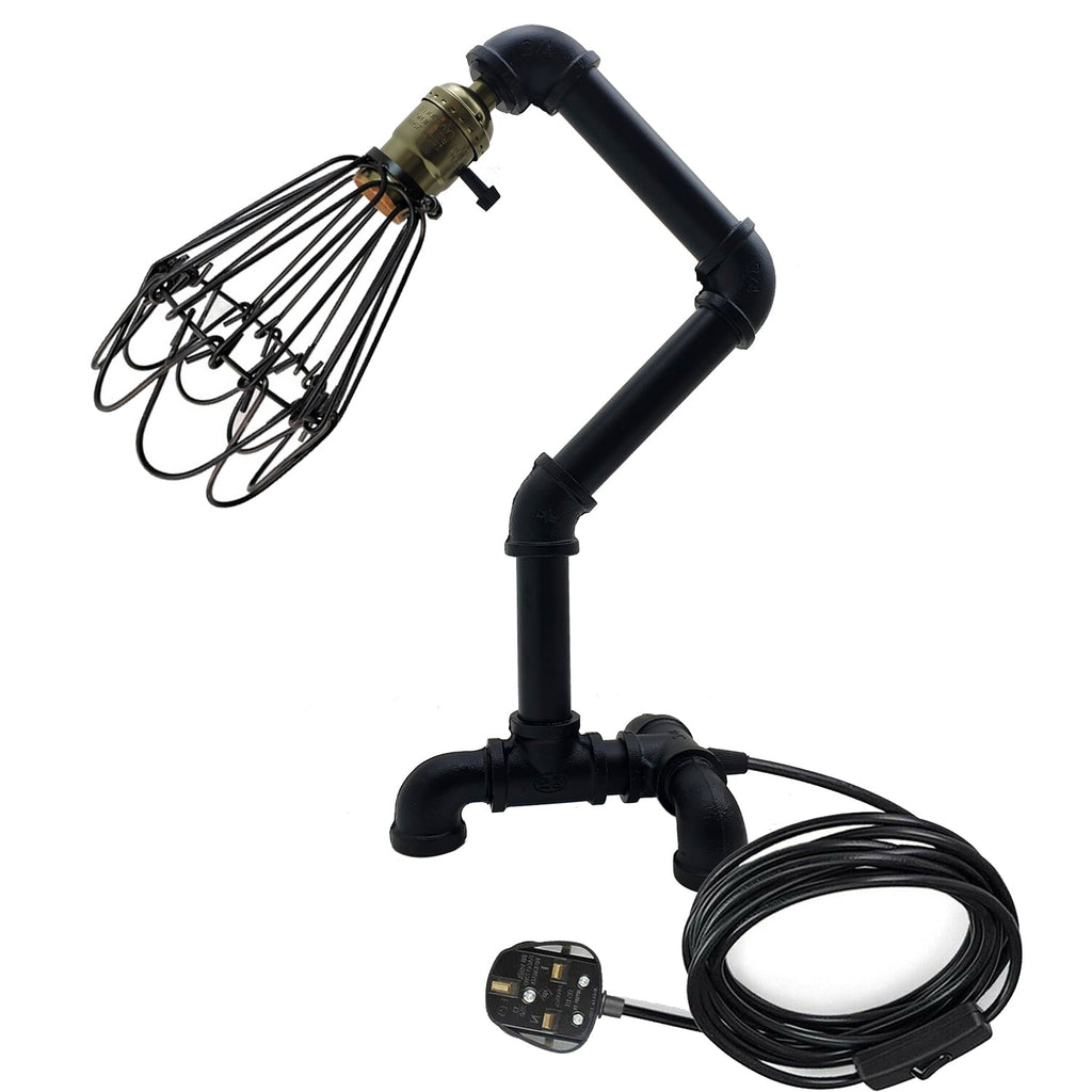 Industrial Steampunk Water Pipe Desk Lamp, Retro Plugin Lighting, Loft Style