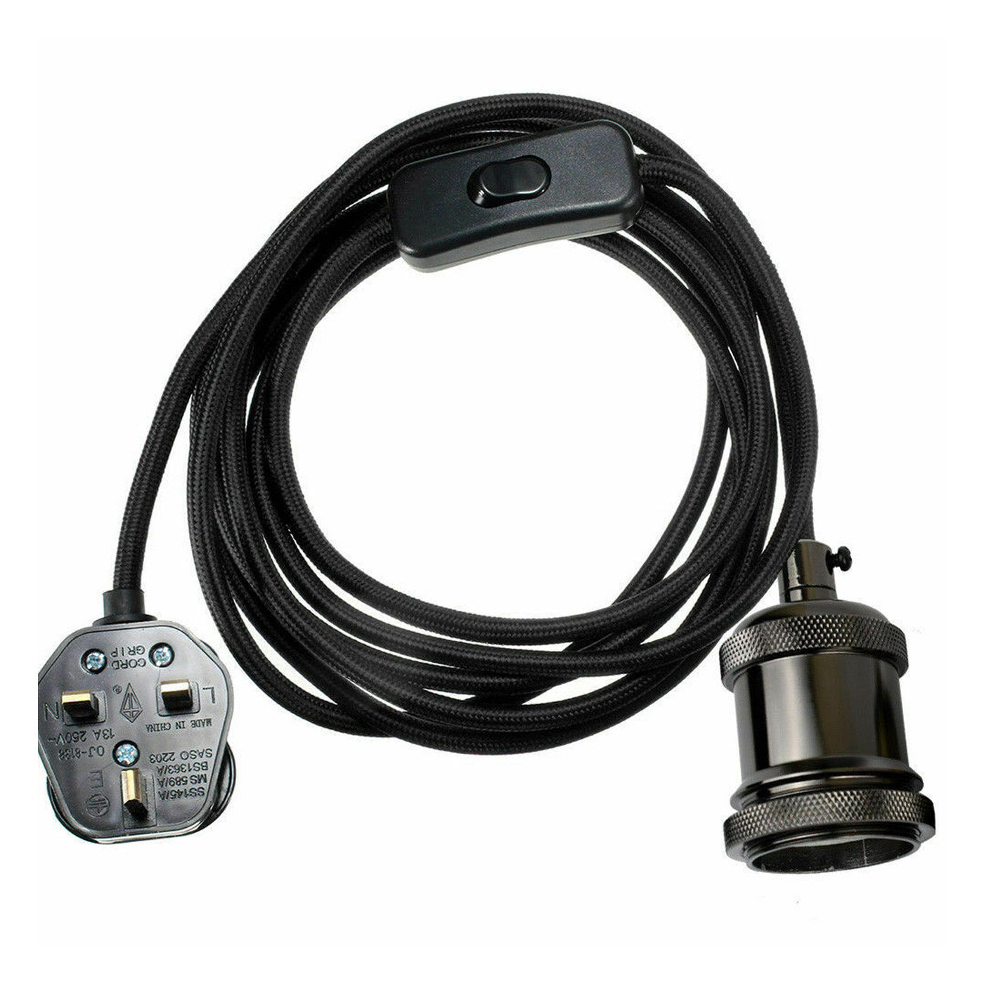 Modern Plug-In Pendant Light Kit with 78-Inch Fabric Flex Cable