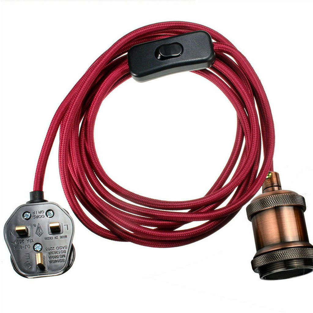 Modern Plug-In Pendant Light Kit with 78-Inch Fabric Flex Cable