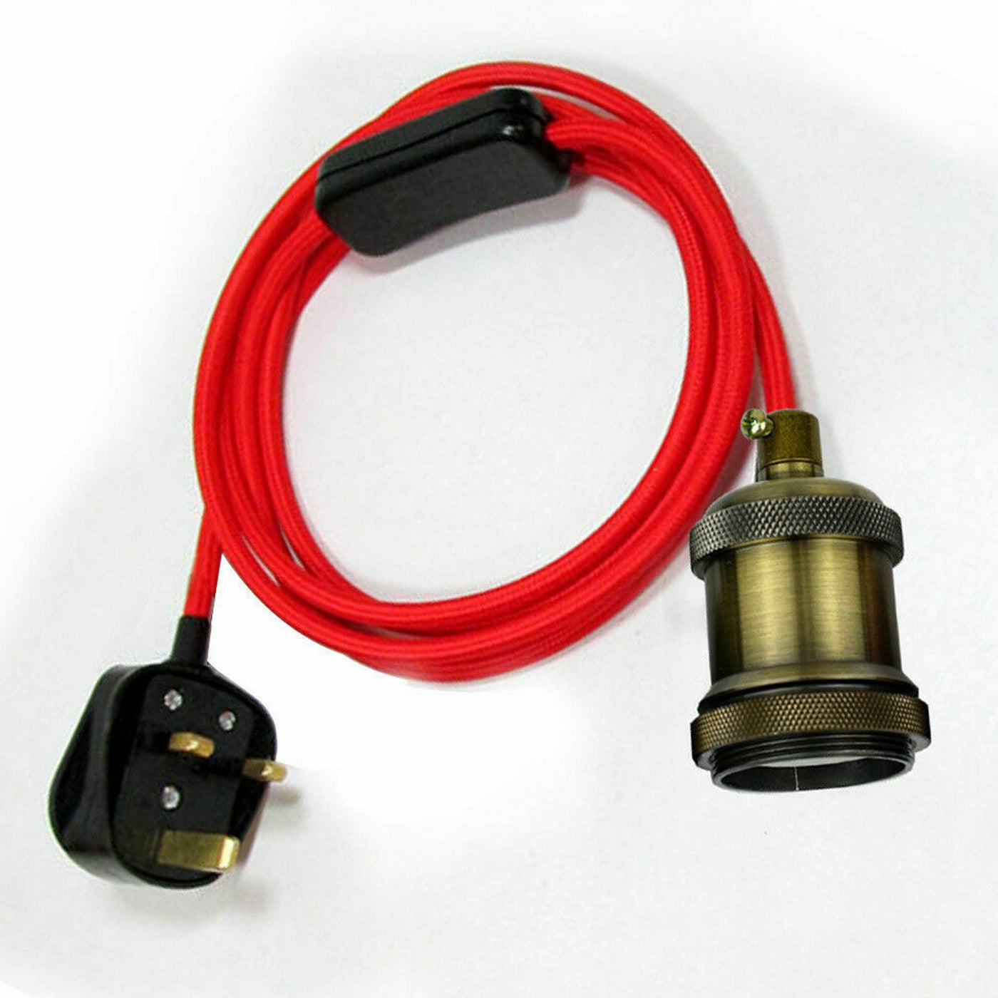 Braided Fabric Flex Plug-In Pendant Light Set with E27 Holder