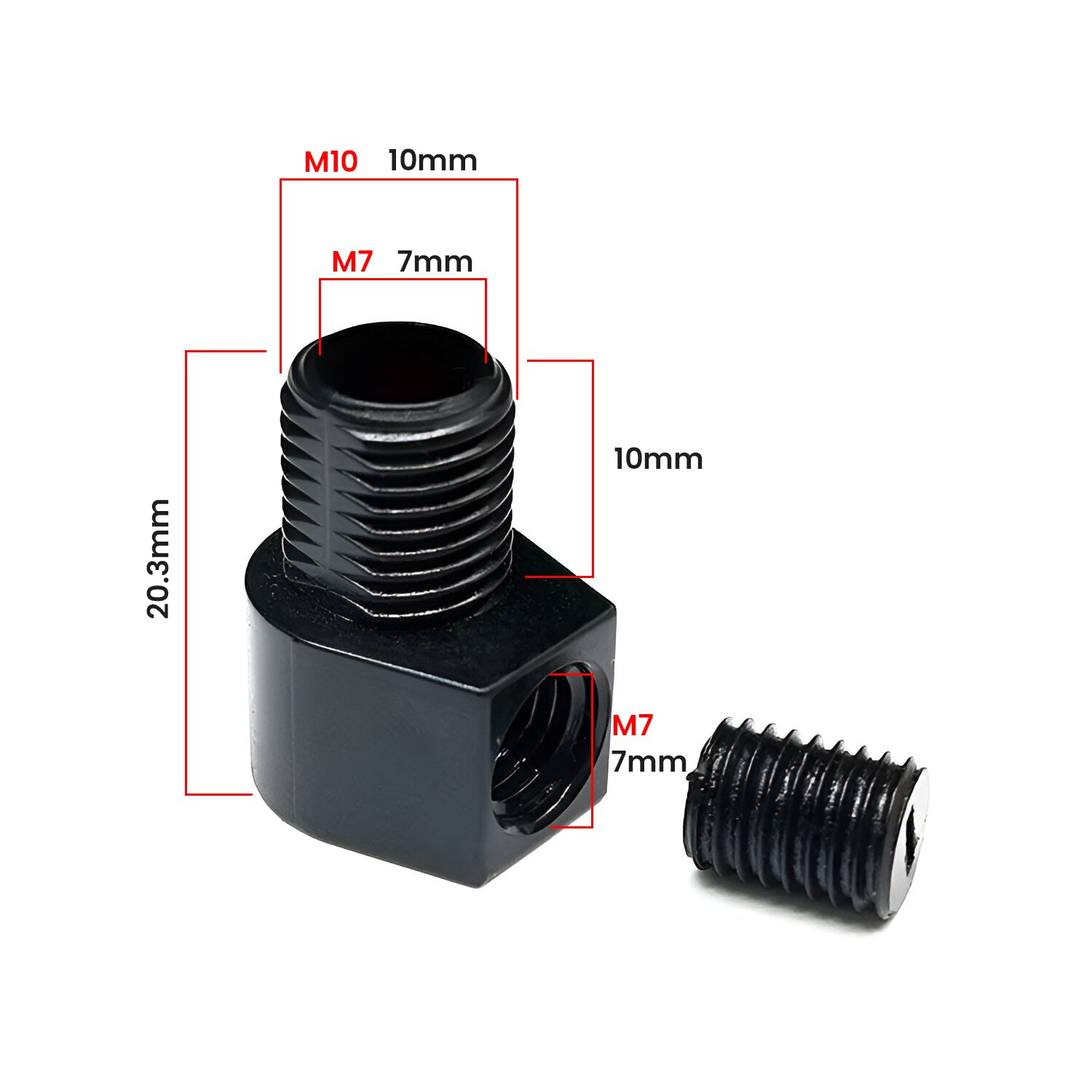 Pack of 5 M10 L-Shape Cord Grip Plastic Caps with Locker Strain Relief- 6050