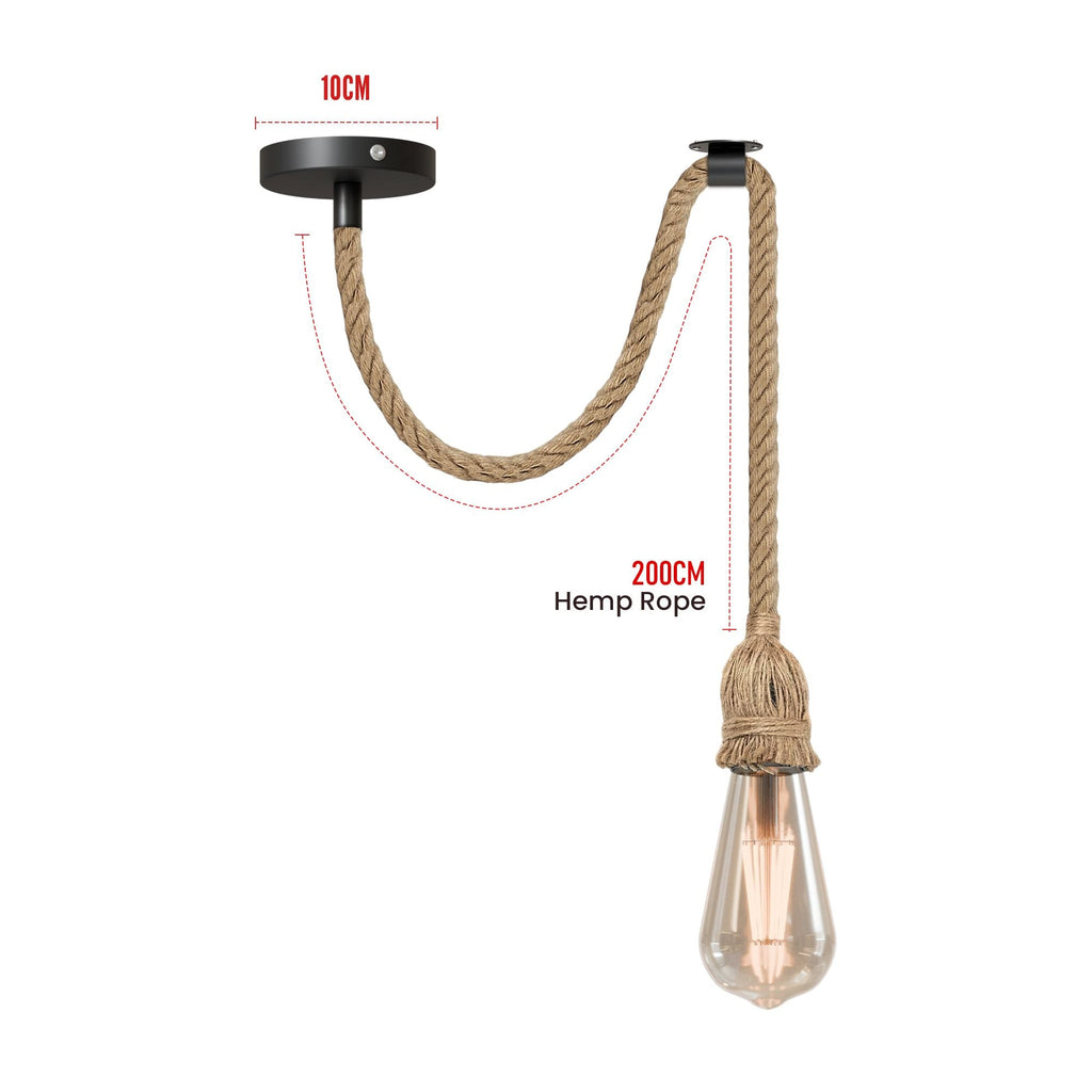 Retro Hemp Pendant Light  E27 Ceiling Hanging Pendant Light~6130