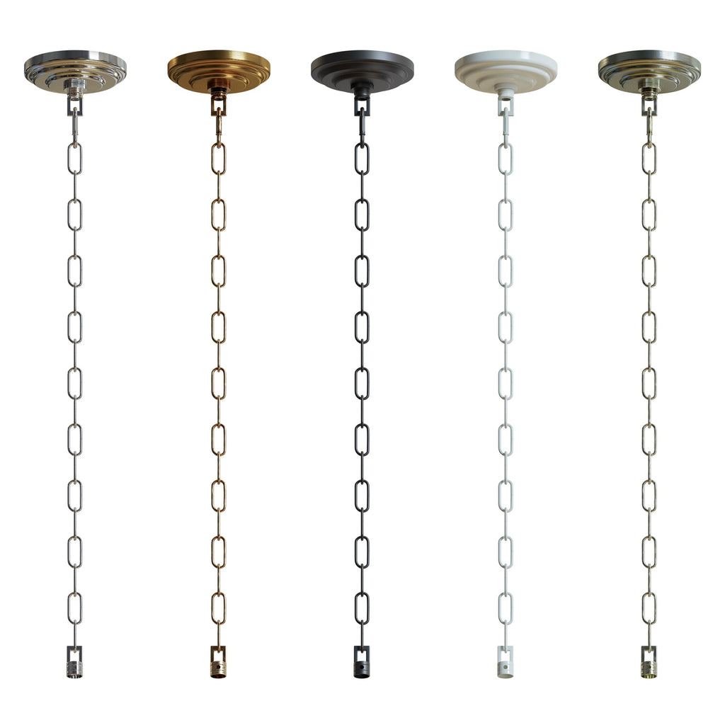 Heavy-Duty Metal Ceiling Rose with Adjustable Hanging Link Chain for Lights