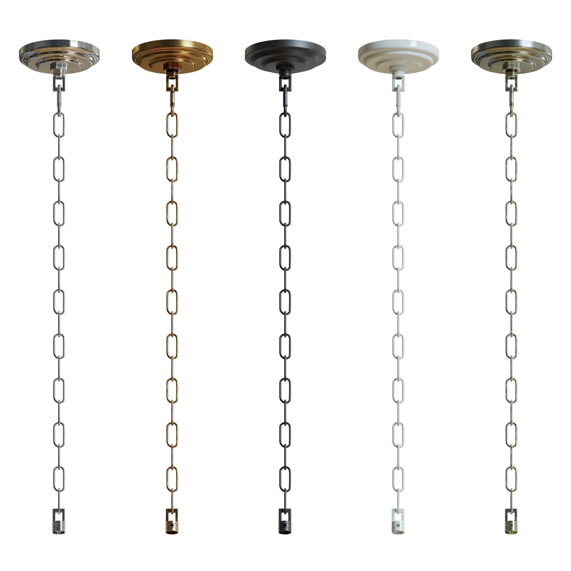 Heavy-Duty Metal Ceiling Rose with Adjustable Hanging Link Chain for Lights
