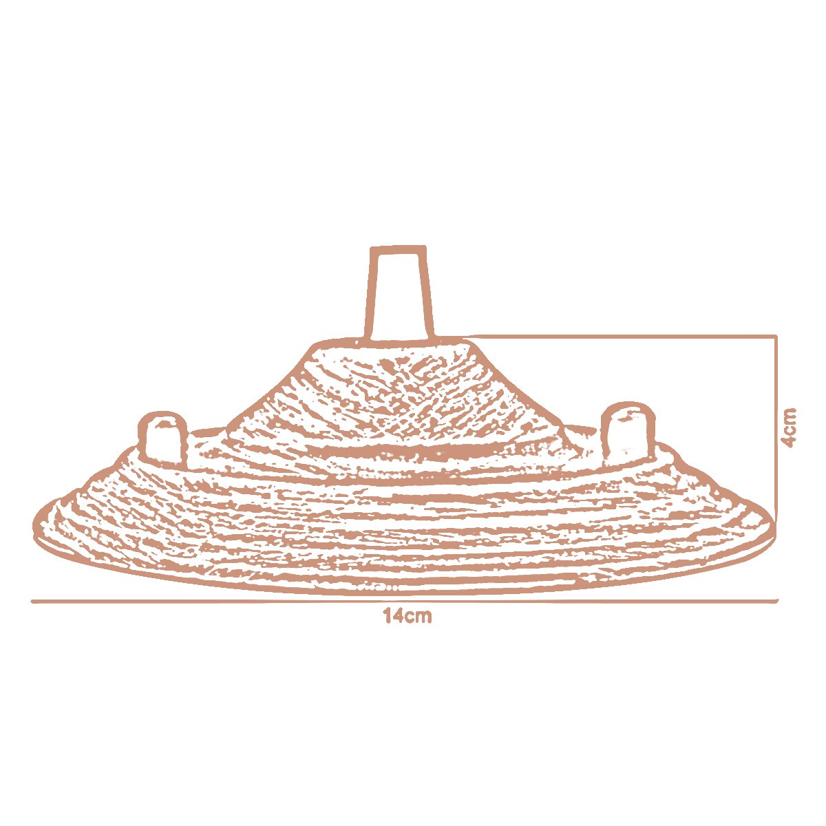 140mm Single Outlet Metal Front Fitting Ceiling Rose for Pendant Light