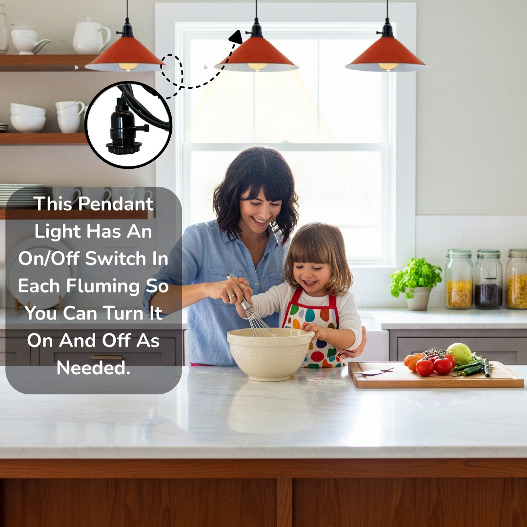 Kitchen Island 3 Light Pendant Light With Fluming Switch ~6187