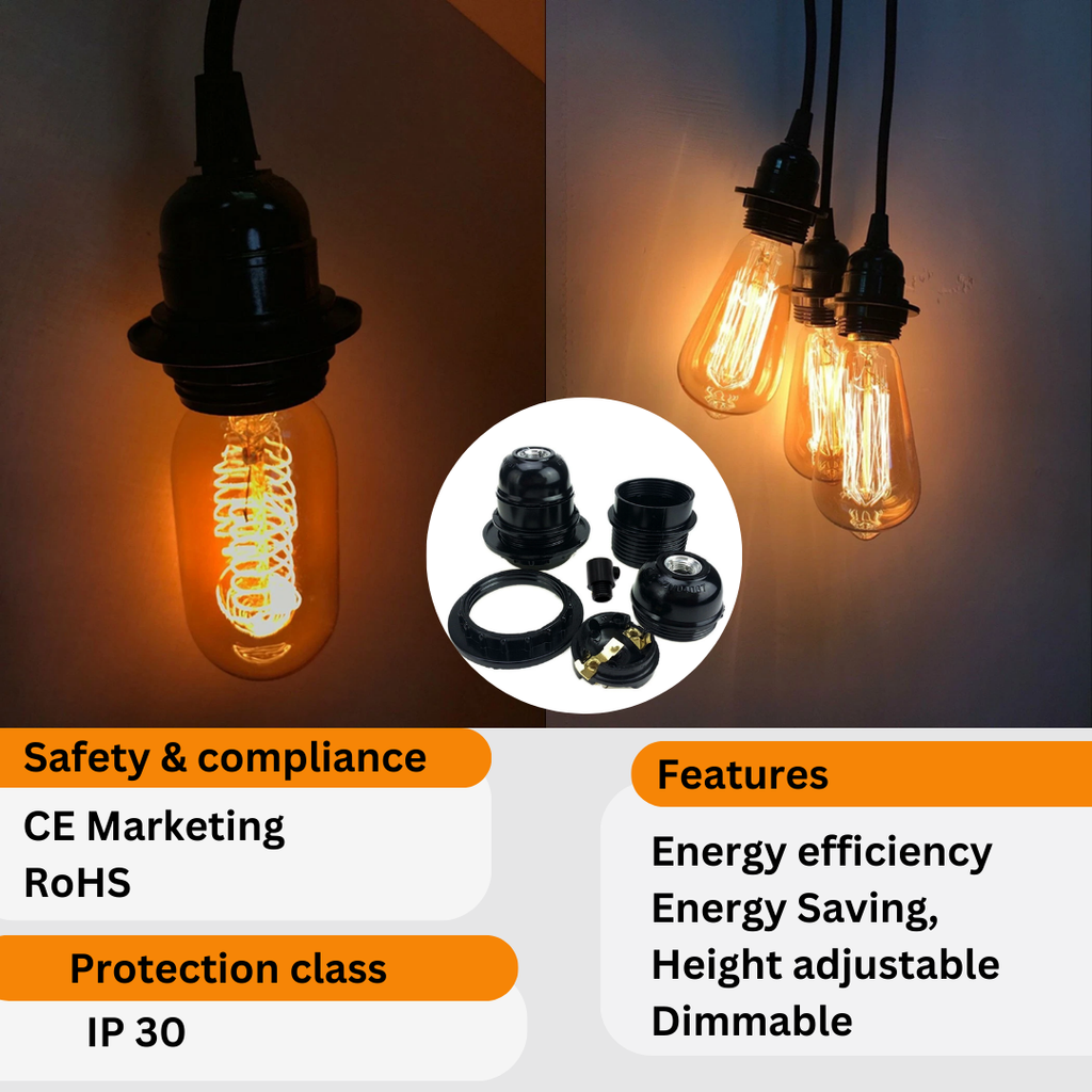 E27 Adjustable Pendant Flex Ceiling Light Cable ~6160