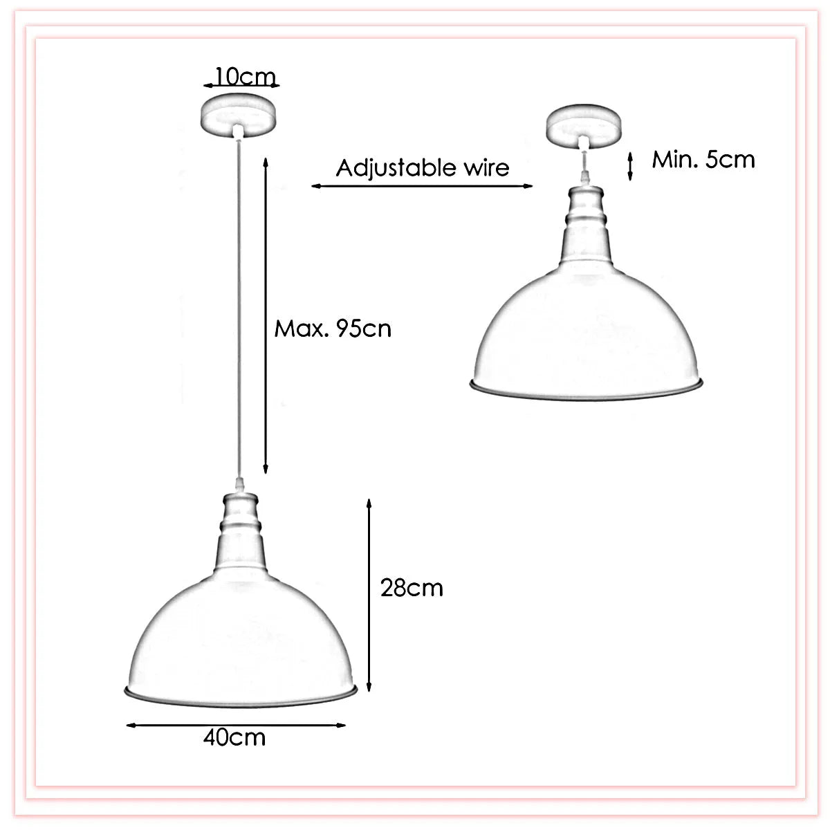 Modern Dome Pendant Light Fixture for Kitchen Island Cafe Restaurant Decor