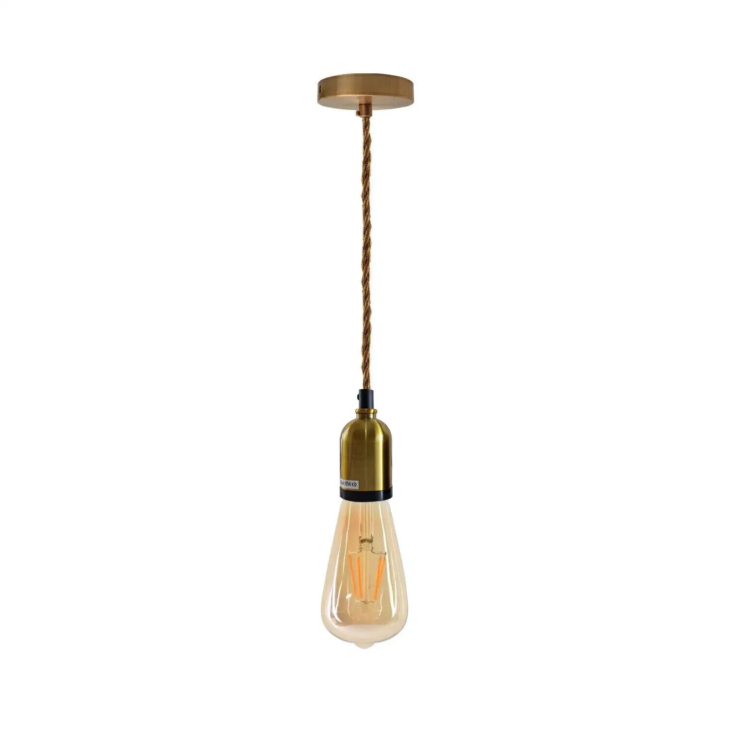 E27 Vintage Industrial Fabric Flex Hanging Pendant Lamp Holder Light Kit