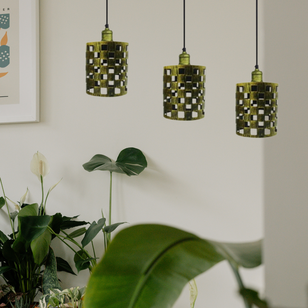 Elegant Antique Brass Metal Pendant Light Shade for Kitchen Island
