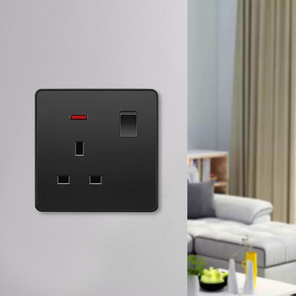 Premium Screwless Flat Plate 13 Amp Wall Socket – Single or Double Gang