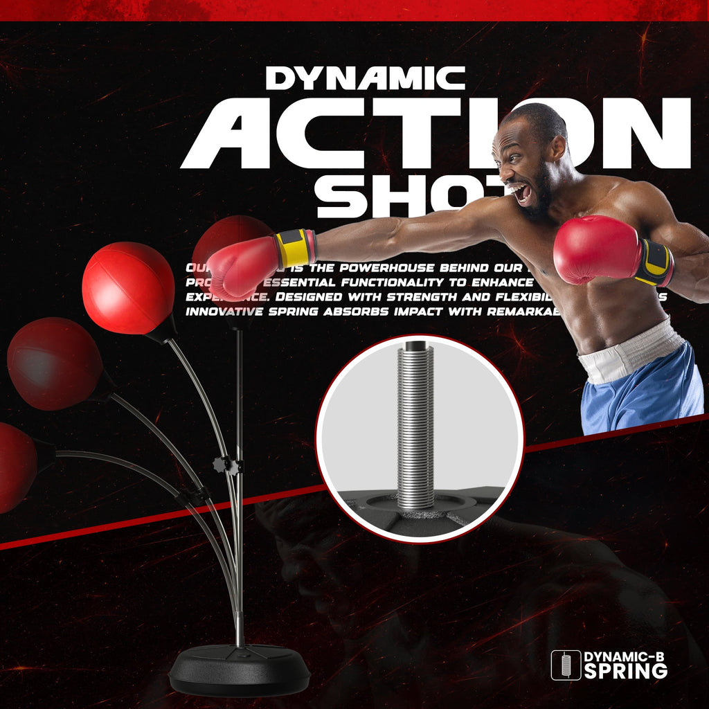 Adult Free Standing Punching Bag Set with Gloves, Adjustable Height