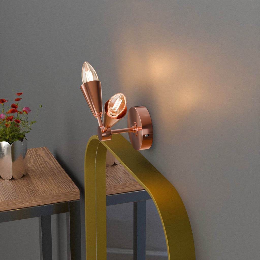 Modern LED Cone Wall Sconce Light Fixture with Adjustable E14 Lamp for Decor