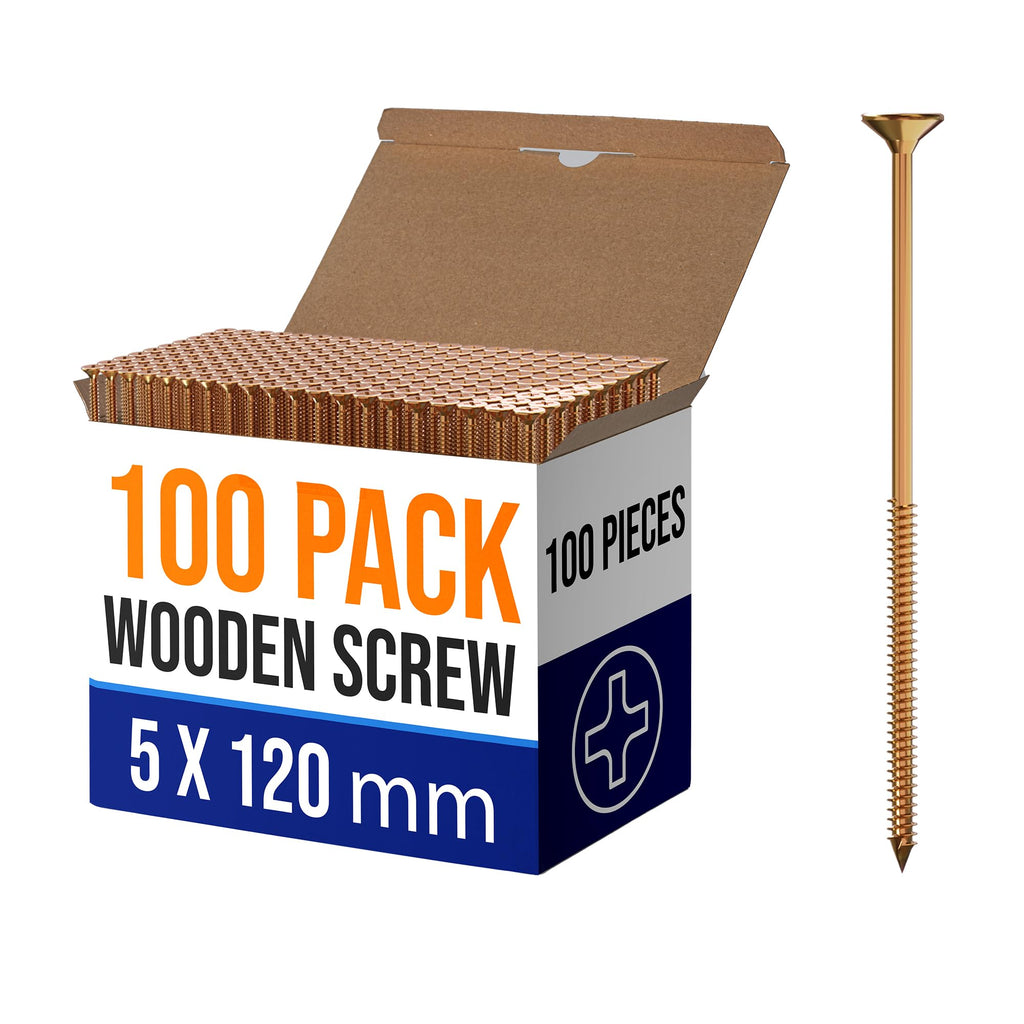 Yellow Passivated Flat Head Self-Tapping Wood Screws Trade Pack