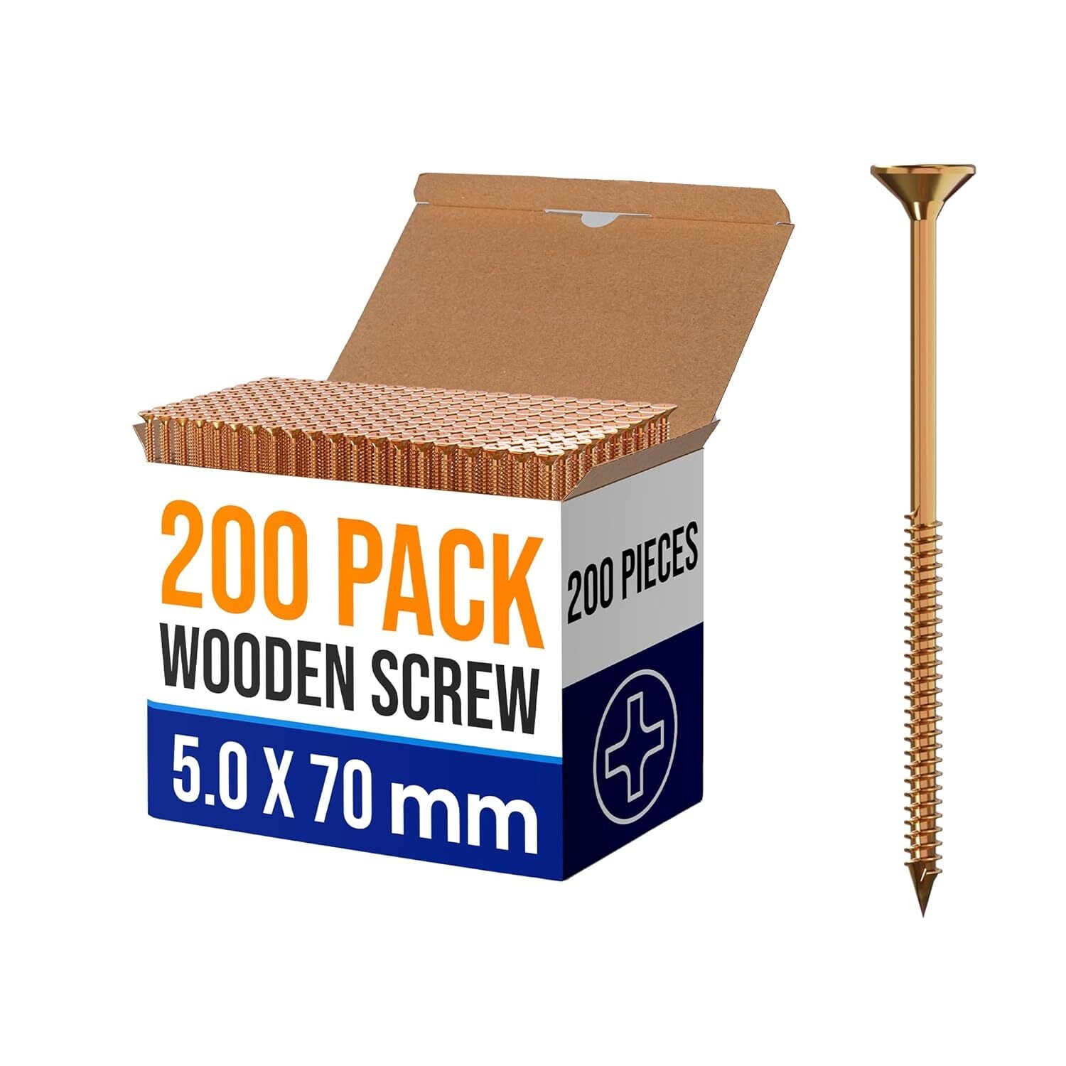 Premium Self-Tapping Flat Head Wood Screws Yellow Passivated for Reliable Woodwork