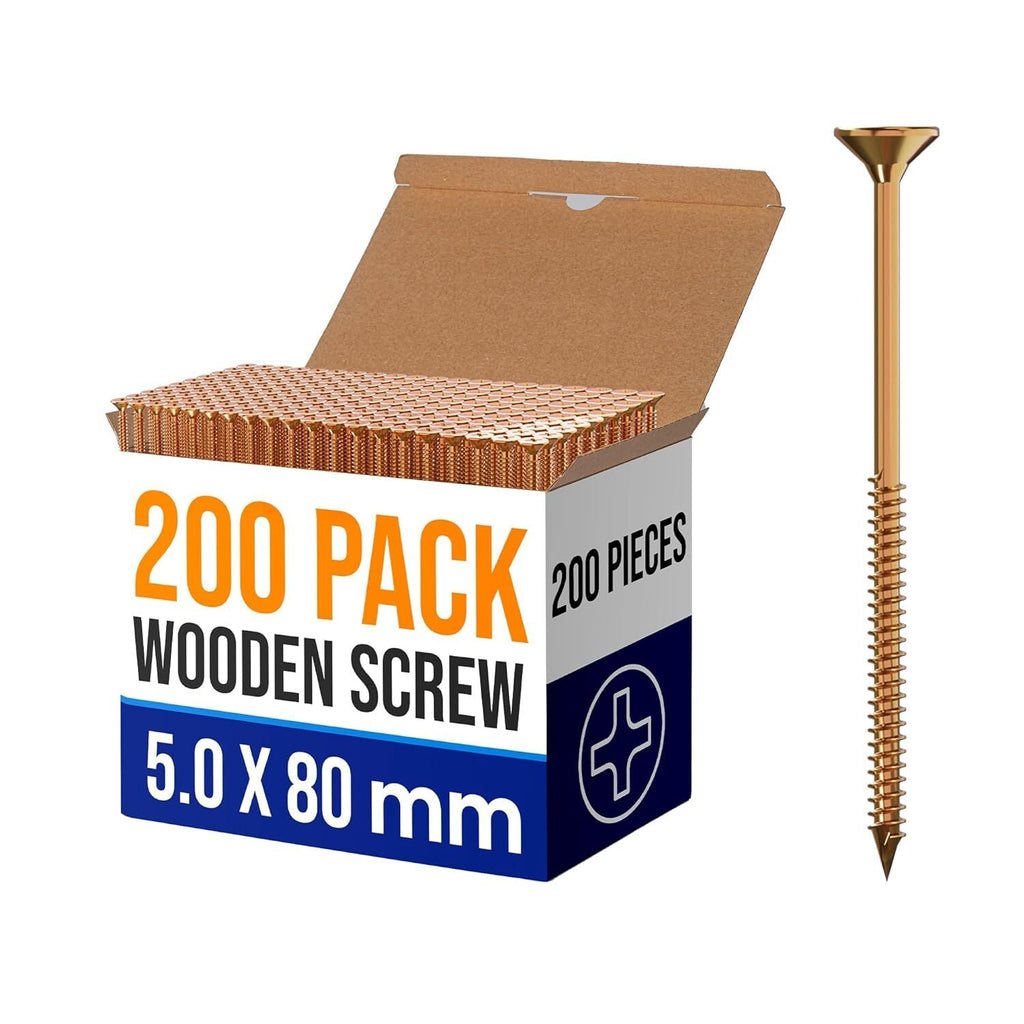Premium Self-Tapping Flat Head Wood Screws Yellow Passivated for Reliable Woodwork