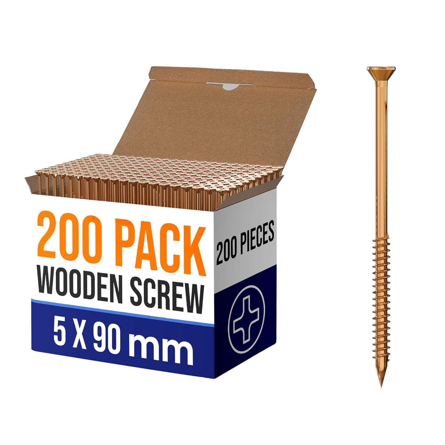 Premium Self-Tapping Flat Head Wood Screws Yellow Passivated for Reliable Woodwork