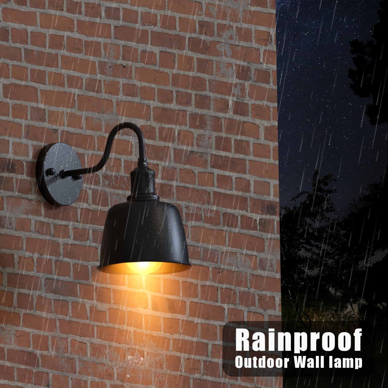 Industrial Outdoor Waterproof Bell Shade Wall Sconce Light, Metal Finish