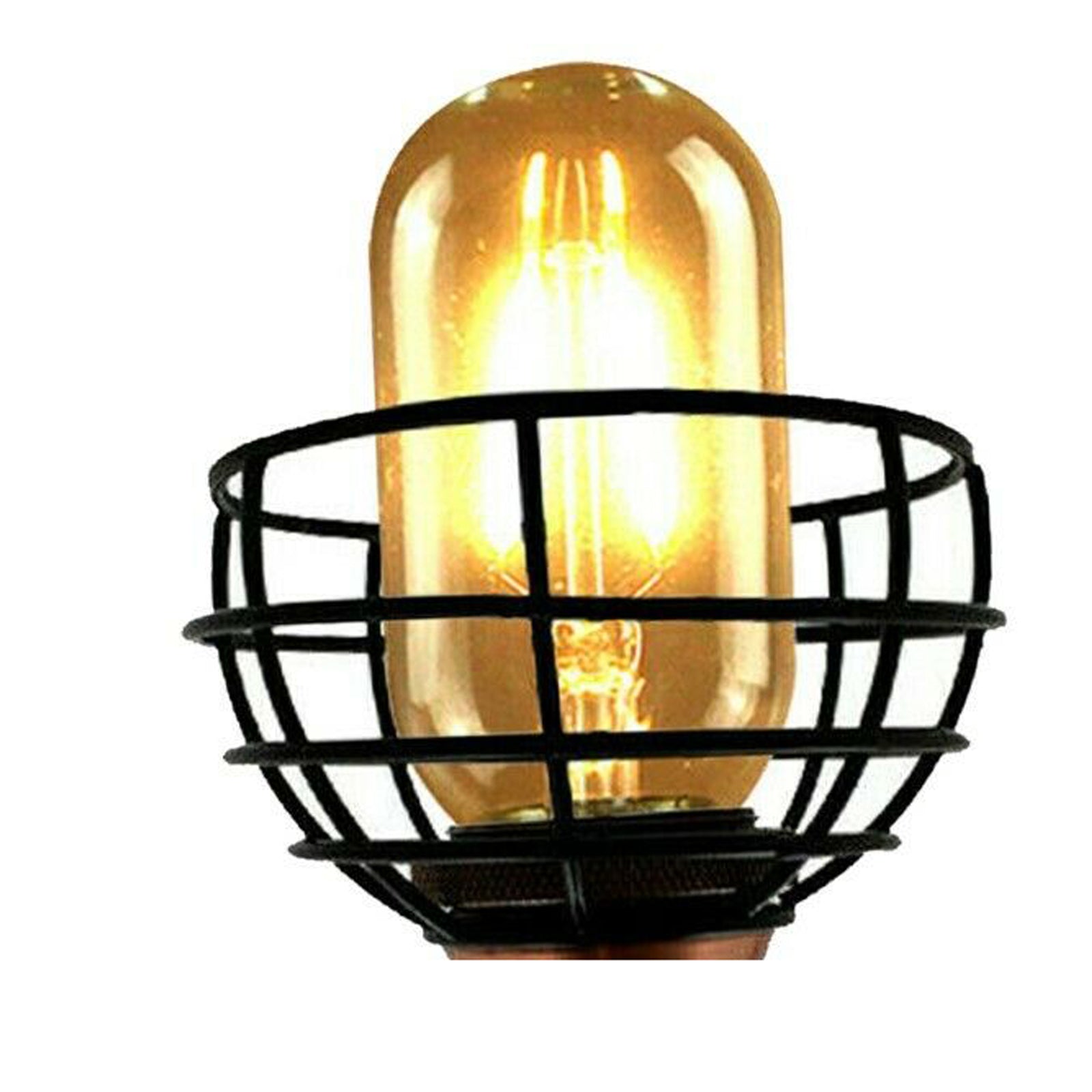 Retro Industrial Black Metal Wire Cage Easy-Fit Pendant Lamp Shade Cover