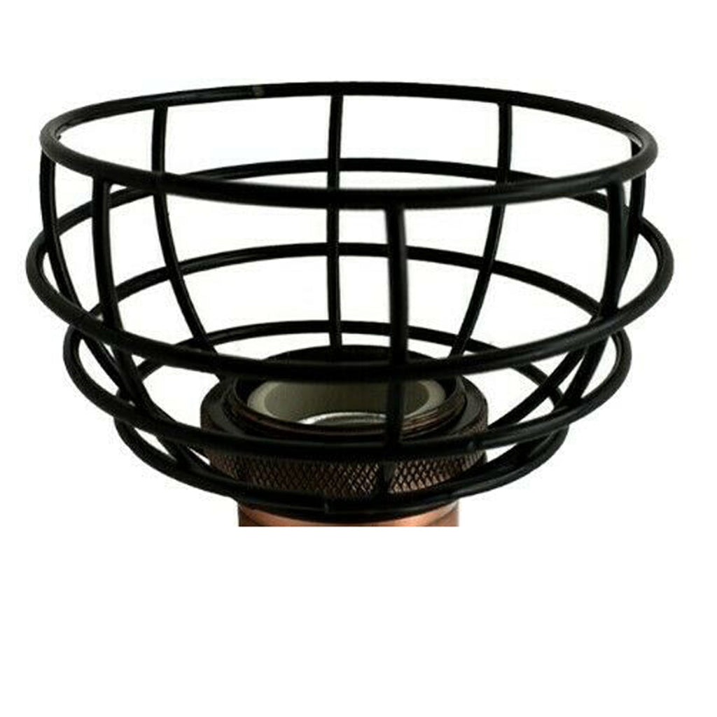 Retro Industrial Black Metal Wire Cage Easy-Fit Pendant Lamp Shade Cover